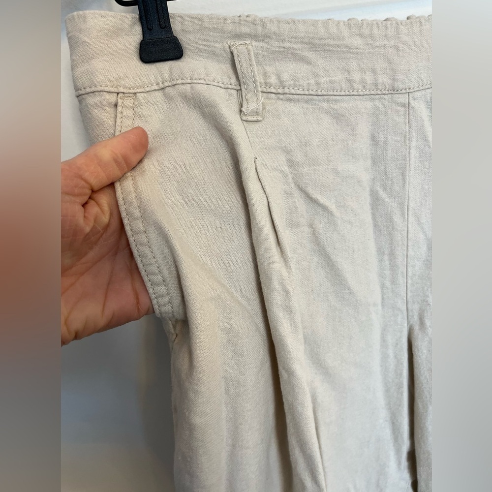 Cleo Tan linen Pants with belt buckle size medium - Picture 3 of 7